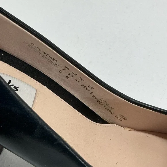 Clarks Narrative Leather Block Heel Pumps 9.5 Black – Classic Comfort Work Heels - Picture 2 of 7